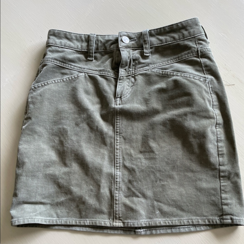 American Eagle Green Corduroy Skirt